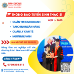 THÔNG BÁO TUYỂN SINH TRÌNH ĐỘ THẠC SĨ ĐỢT 1 NĂM 2025