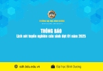 Lịch xét tuyển nghiên cứu sinh đợt 01 năm 2025