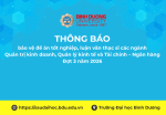 hông báo bảo vệ đề án tốt nghiệp Đợt 3 2026