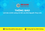 Thông báo Lịch bảo vệ Đề cương chi tiết của NCS Nguyễn Thùy Linh