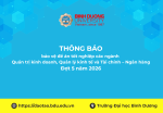 Thông báo bảo vệ đề án tốt nghiệp  các ngành Quản trị kinh doanh, Quản lý kinh tế và Tài chính – Ngân hàng    Đợt 5 năm 2026