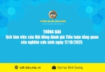 Thông báo lịch làm việc của Hội đồng đánh giá Tiểu luận tổng quan của nghiên cứu sinh (NCS) ngày 17 tháng 10 năm 2025
